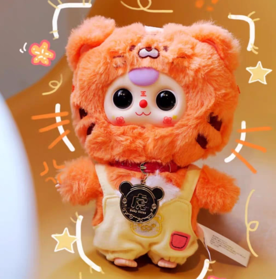 潮玩babythree娃三岁十二生肖2代毛绒盲盒潮玩摆件玩偶礼物