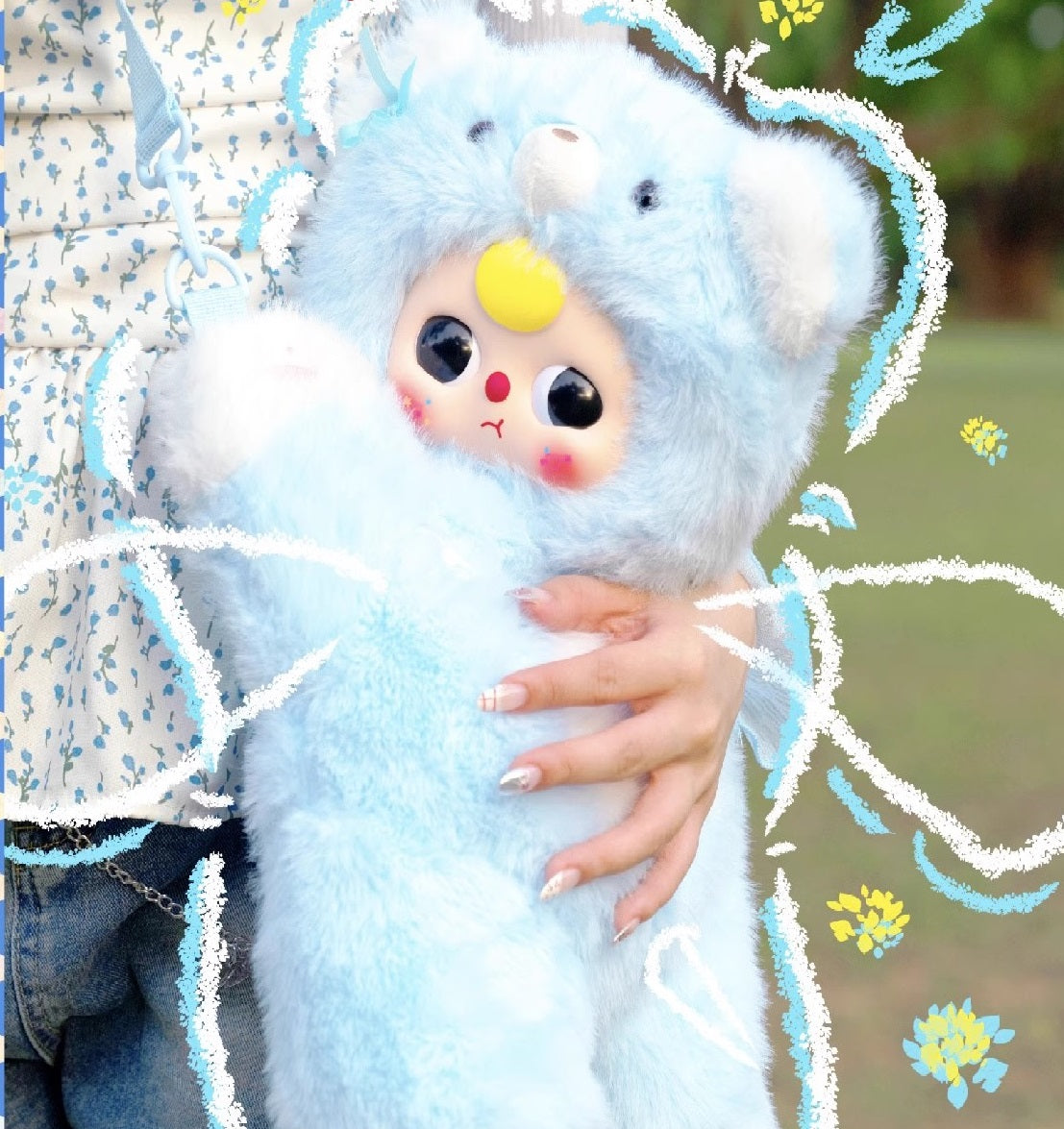 Baby three娃三岁拥抱宝宝背包大体毛绒双肩包可爱玩偶-盲盒