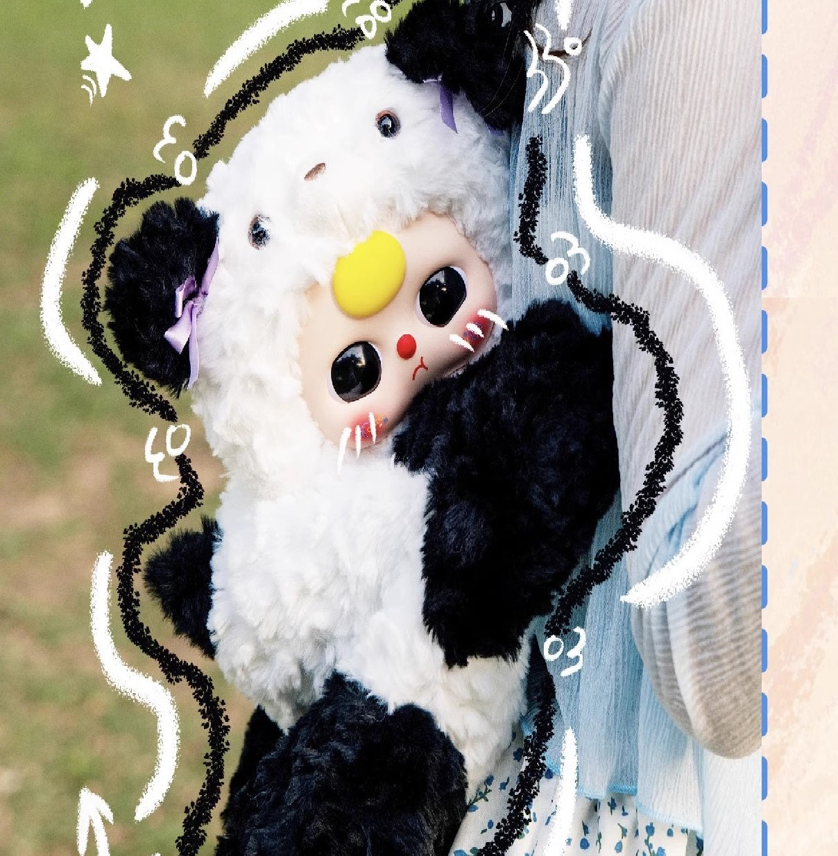 Baby three娃三岁拥抱宝宝背包大体毛绒双肩包可爱玩偶-盲盒