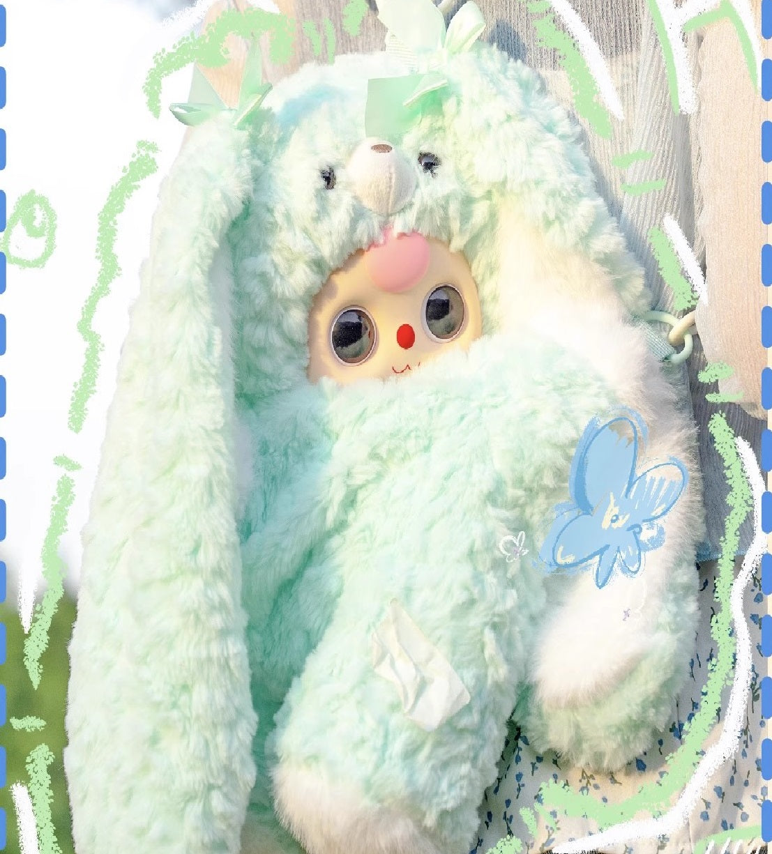 Baby three娃三岁拥抱宝宝背包大体毛绒双肩包可爱玩偶-盲盒