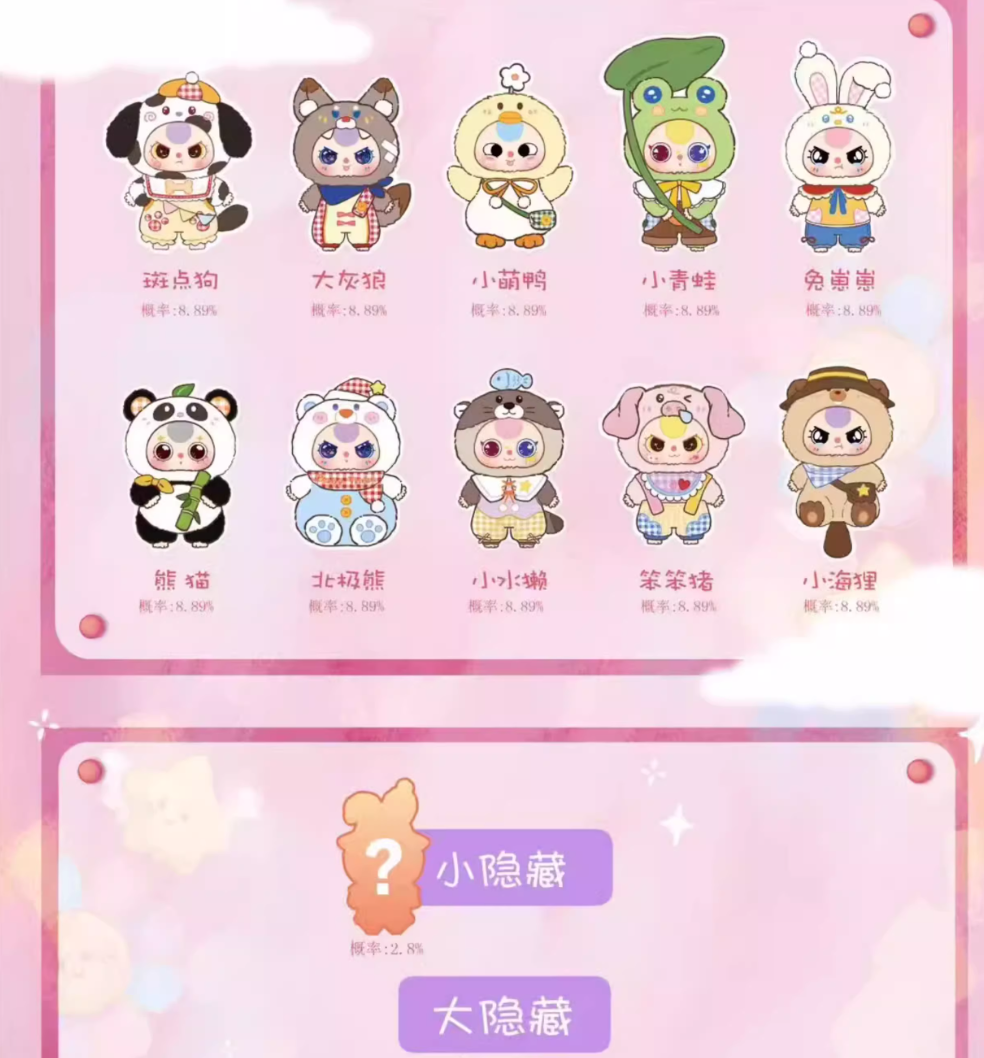 BabyThree娃三岁400%二代毛绒大体盲盒潮玩少女心—毛绒玩偶盲盒