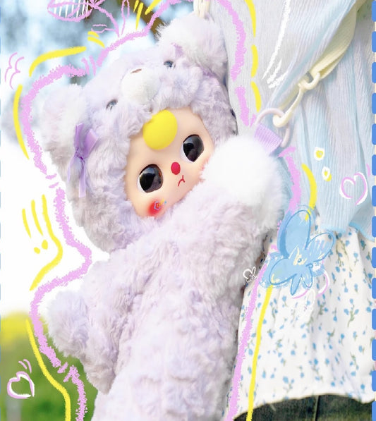 Baby three娃三岁拥抱宝宝背包大体毛绒双肩包可爱玩偶-盲盒